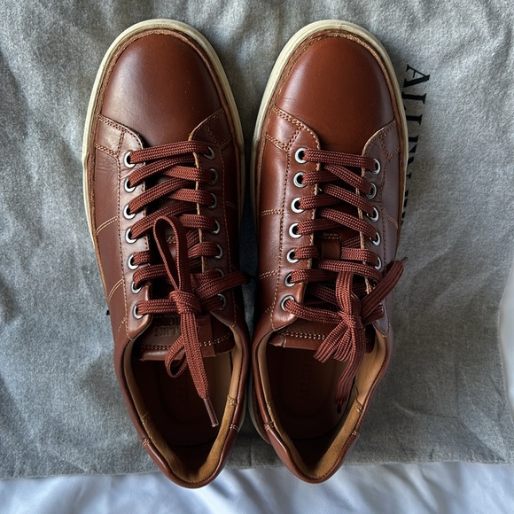 Allen Edmonds Brown Porter City Derby Lace-up Sneaker Size 8.5 Genuine Leather - Picture 6 of 17